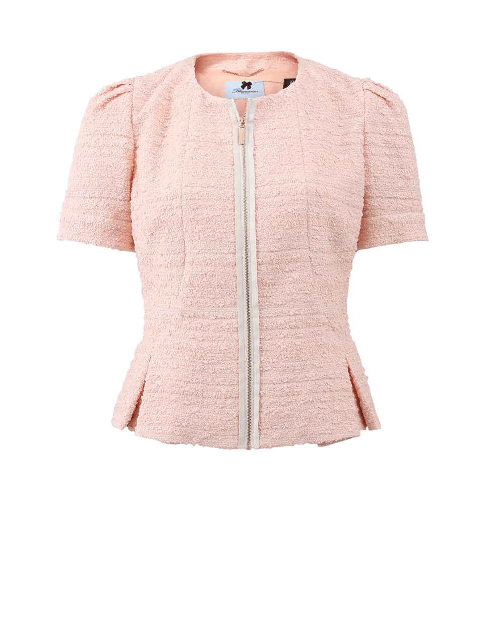 Tweed Zip Peplum Jacket