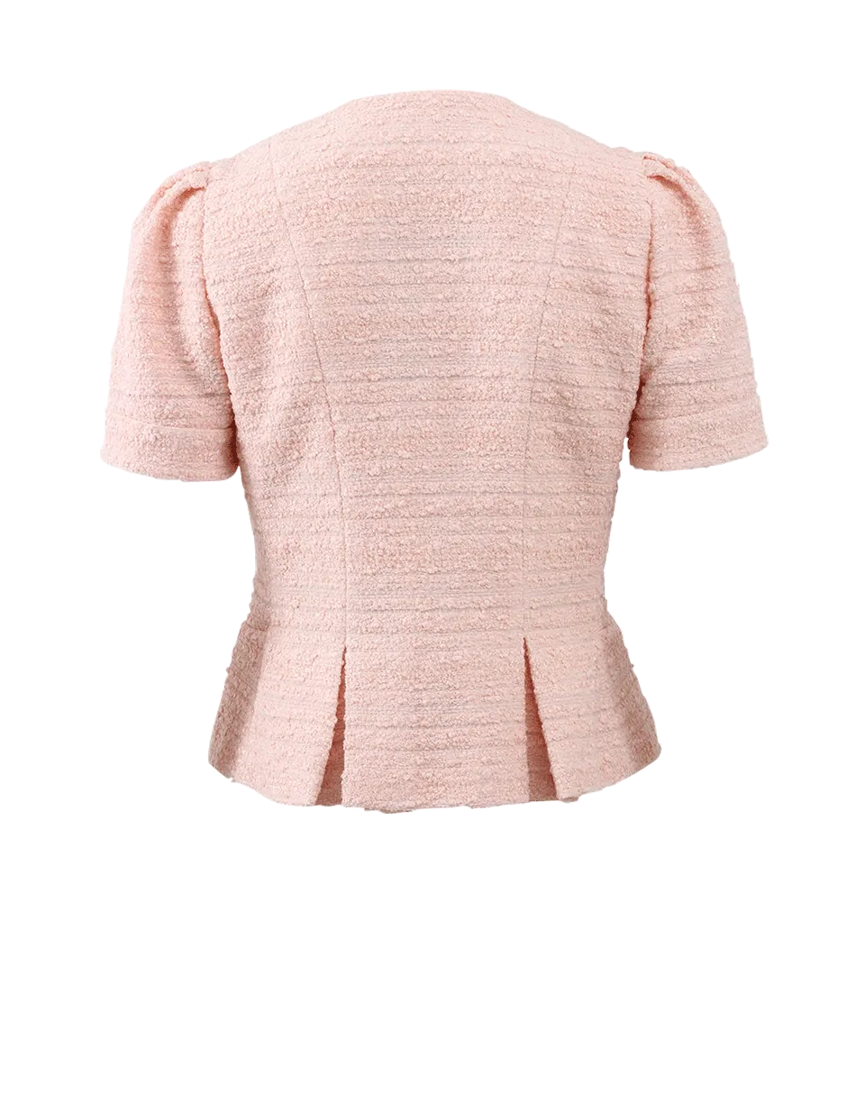 Tweed Zip Peplum Jacket