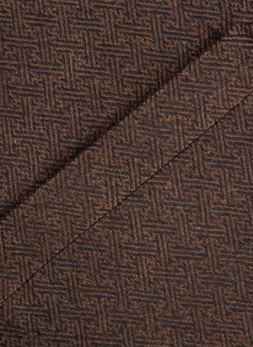 Waist Coat - Worsted Tweed Brown Design