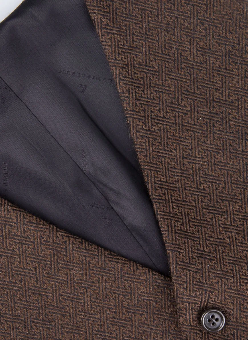 Waist Coat - Worsted Tweed Brown Design