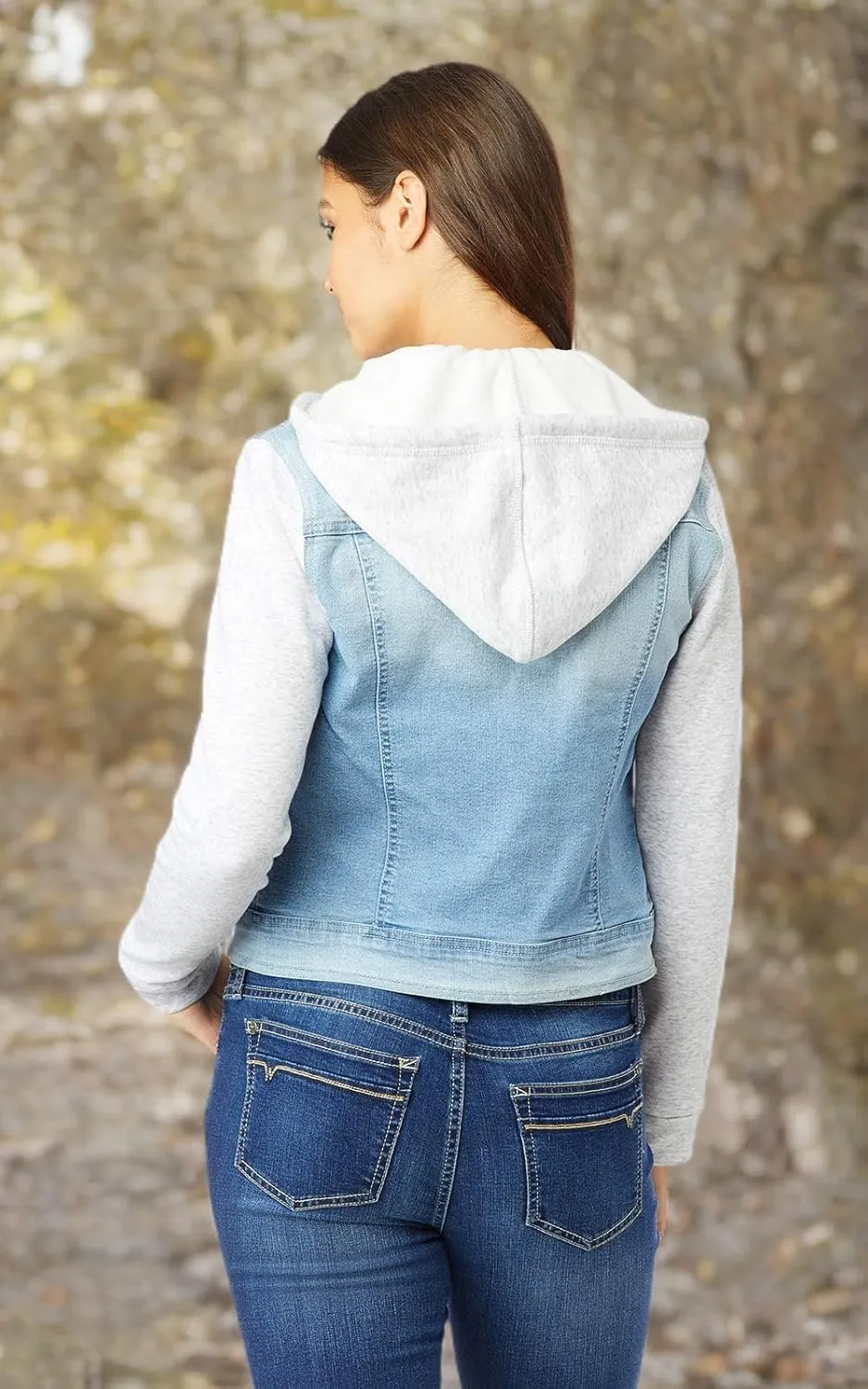 WallFlower Women's Dreamer Denim Jackets Juniors (Standard and Plus)