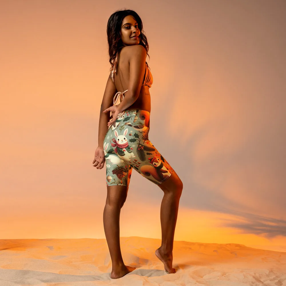 Whimsical Winter Wear Biker Shorts