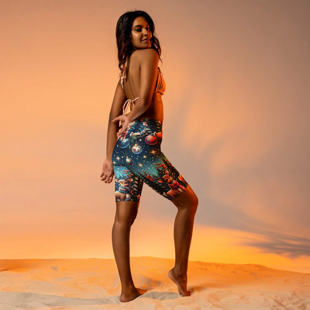 Whimsical Winter Wear Biker Shorts