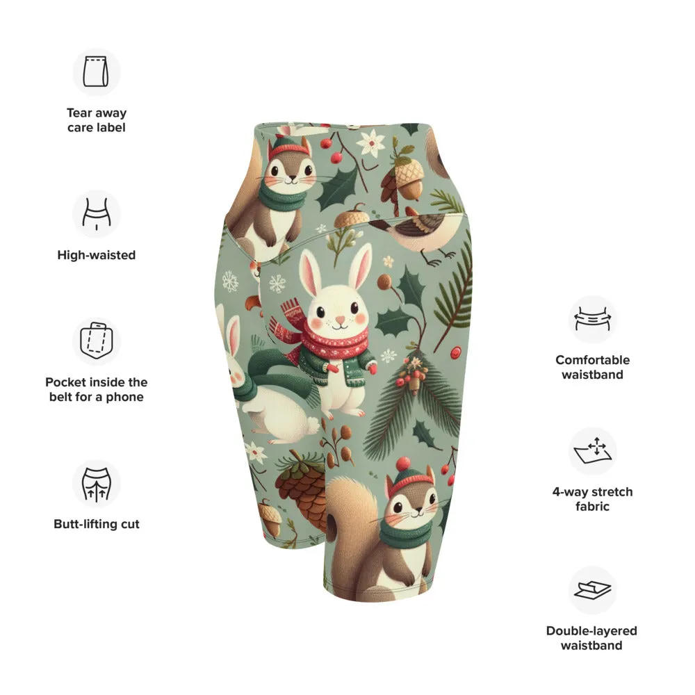 Whimsical Winter Wear Biker Shorts