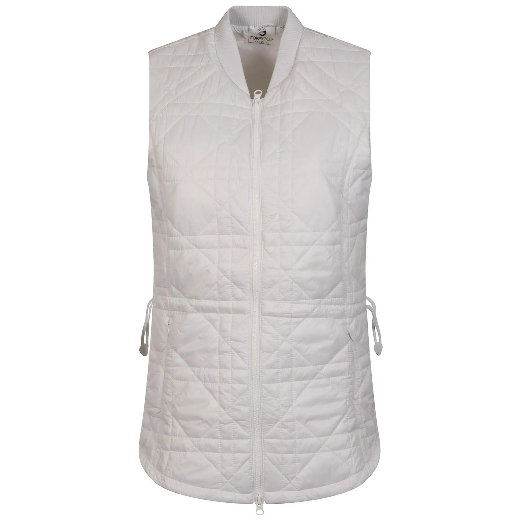 Womens Quilted Long Line Vest White - 2025