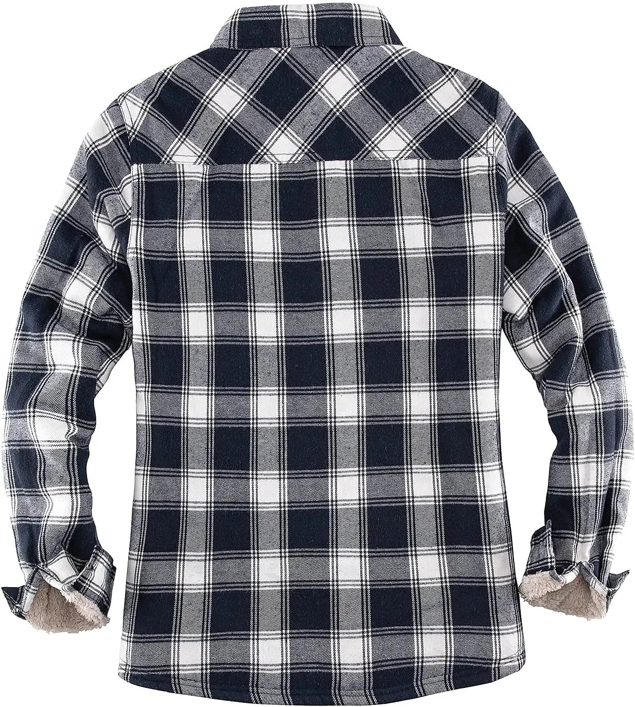 ZENTHACE Womens Sherpa Fleece Lined Flannel Jacket Button Down Plaid Flannel Shirt Jacket(All Sherpa Lining)